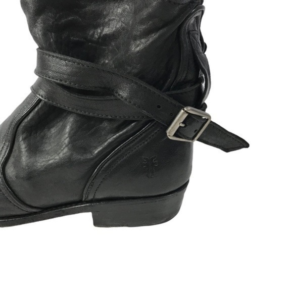 FRYE 77547 Dorado Black Leather Western Cowgirl Riding Boots Women's Size 9 - Picture 2 of 12